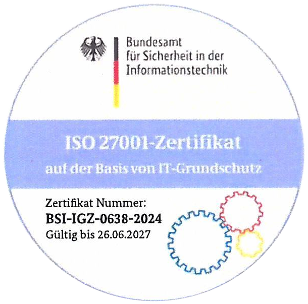 ISO 27001-Zertifikat auf der Basis von IT-Grundschutz (BSI)